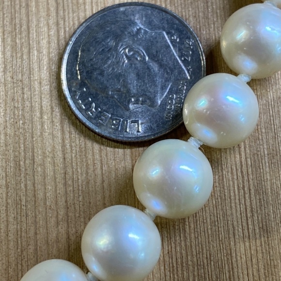 8.5mm freshwater pearl necklace 17” 925 new stunning - Picture 4 of 6